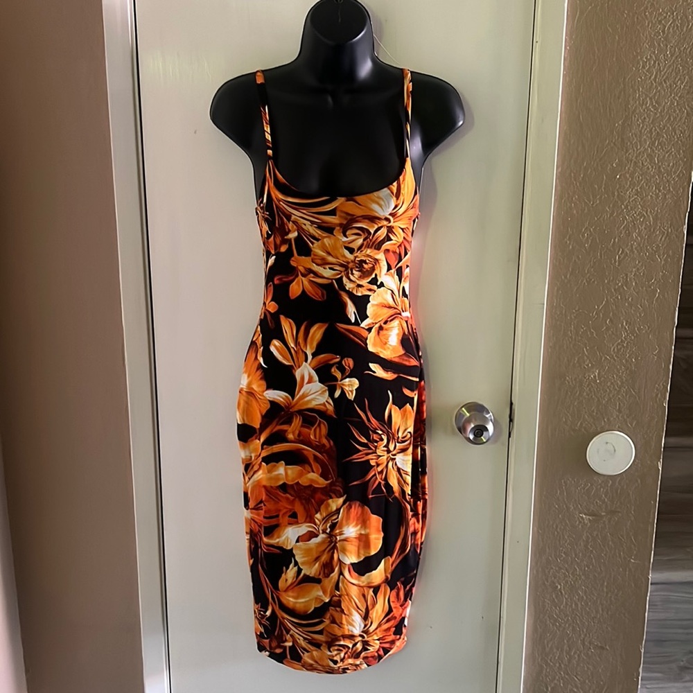 Orange Floral Fashion Nova Dress